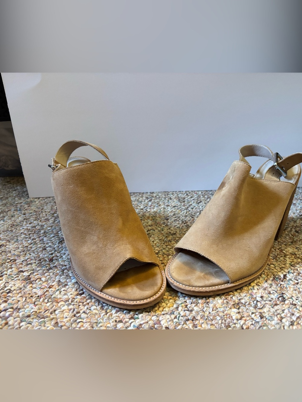 Steve Madden Suede Open-Toe Slingback Sandals in Tan